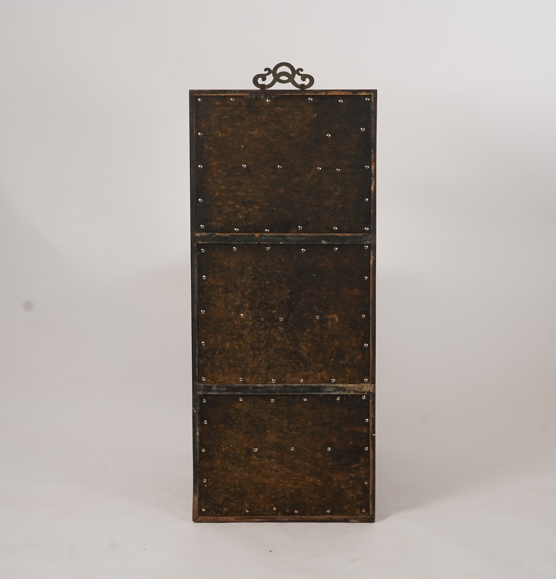 A Chinese carved cinnabar lacquer and hardstone mounted panel, early 20th century